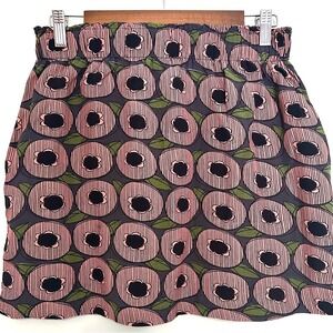 Tulip B floral abstract casual miniskirt women's pink black gray green size M‎